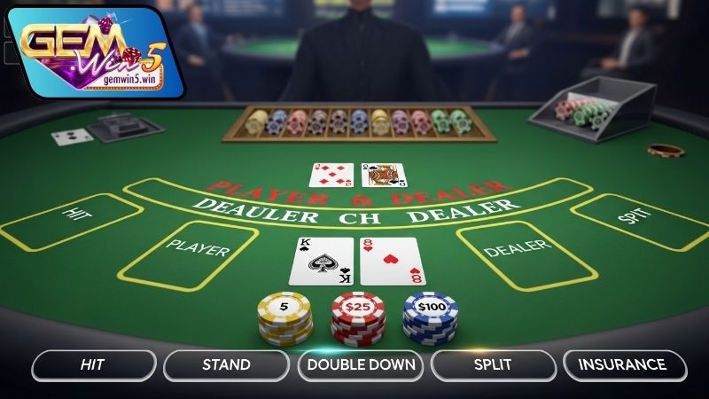 Cách chơi Blackjack trực tuyến trên Gemwin